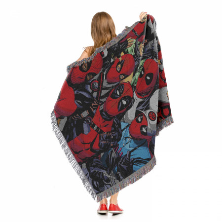 Deadpool We're All Here Tapestry Throw